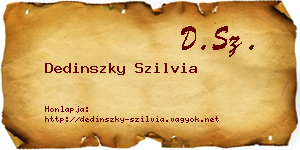 Dedinszky Szilvia névjegykártya