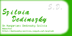 szilvia dedinszky business card